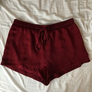 Forever21 burgundy silky shorts
